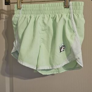 Buc'ees Girls Light Green Swish Sports Shorts With Liner, Drawstring & Pocket